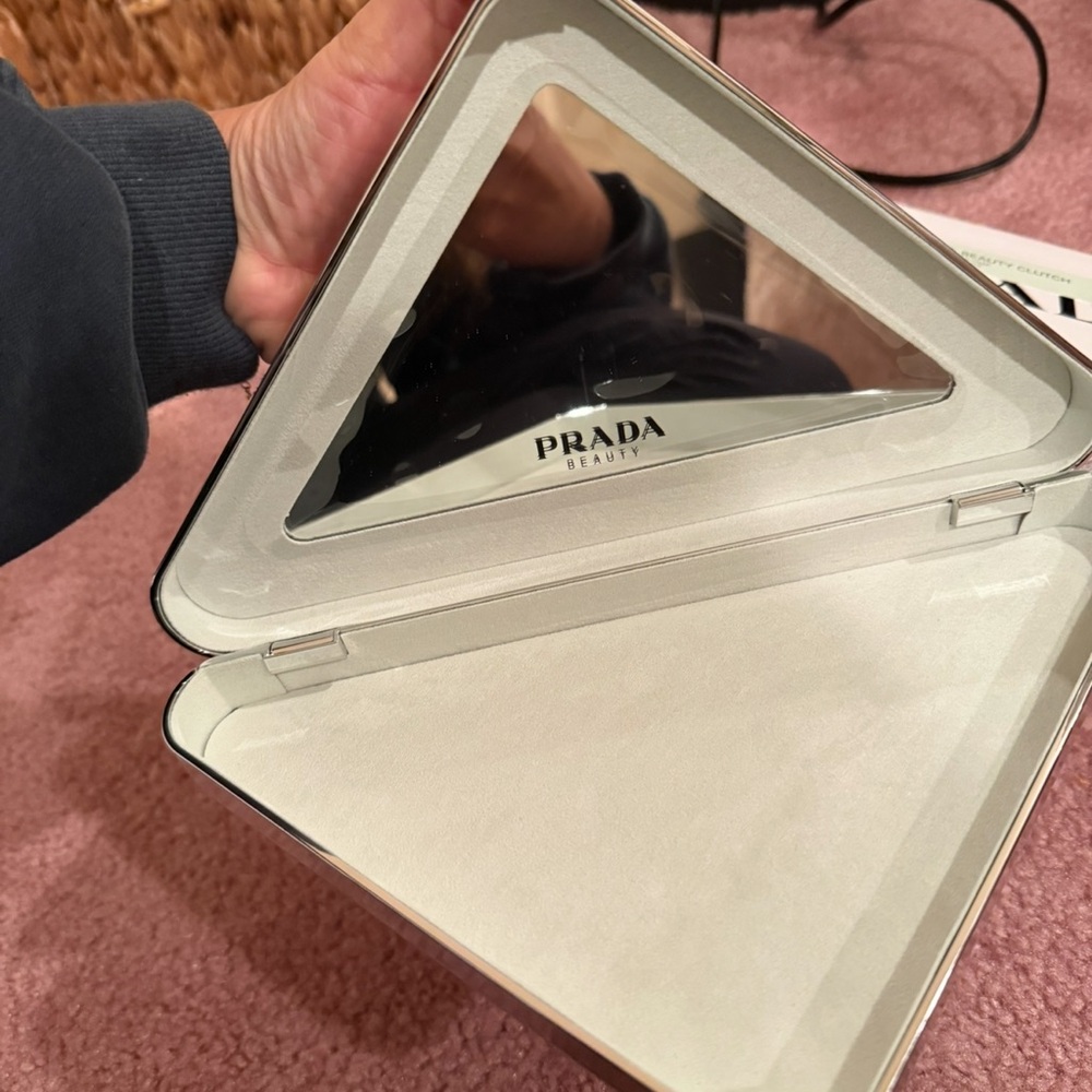 Prada Silver Triangular Clutch - Picture 2 of 2